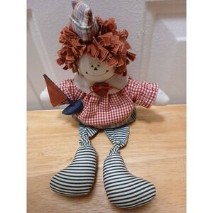 Raggedy Andy Shelf Sitter Primitive Folk Art Decor 11.5" Americana‎ Sailboat